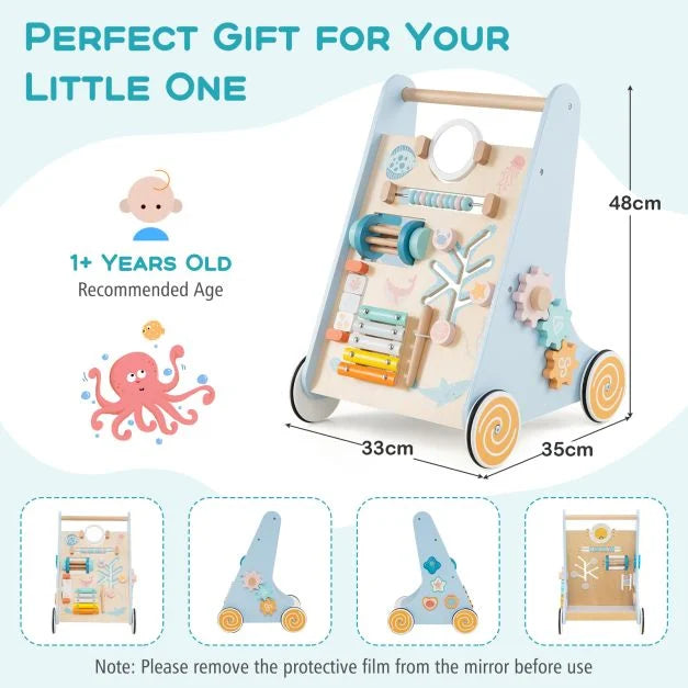 Push & Pull Activity Center with Wheels for Toddler Learning Fun