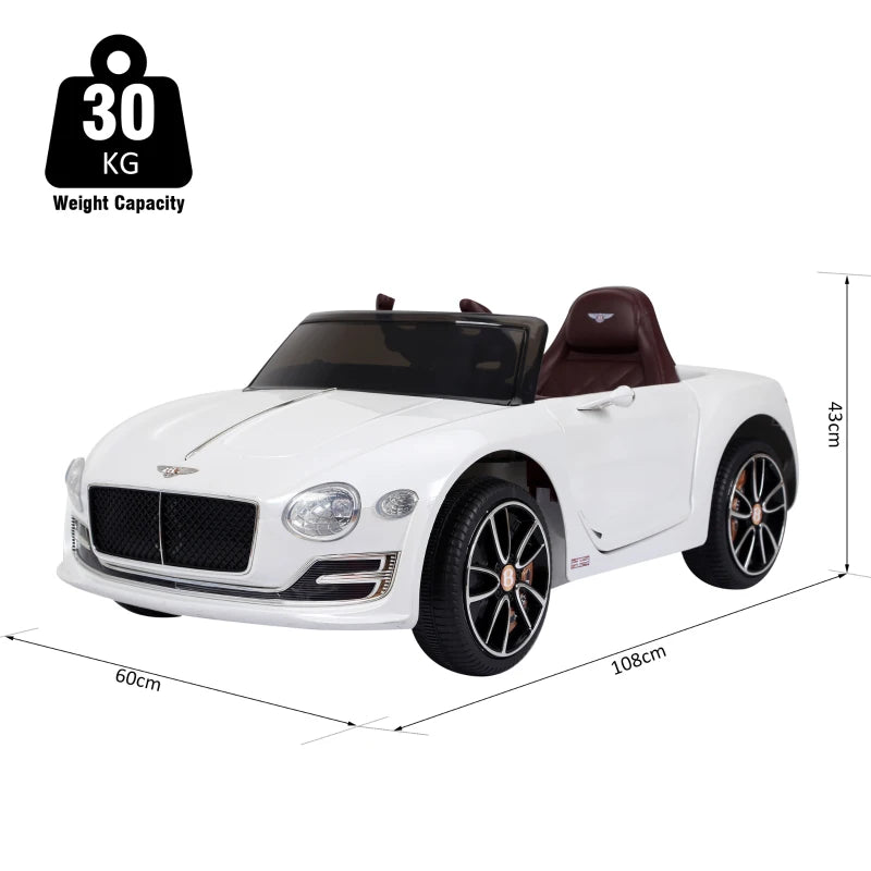 White 12V Kids Ride-On Electric Car with LED Lights – Realistic Driving Toy