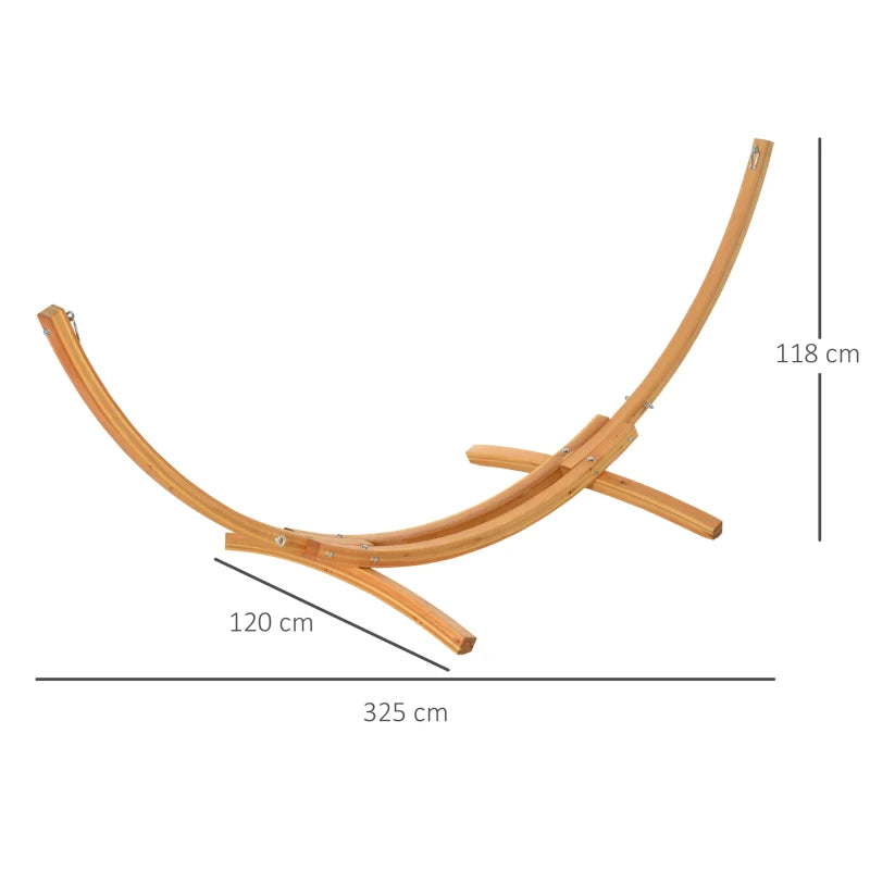 Outdoor 3.25m Wooden Hammock Stand with Universal Fit for Multiple Hammocks