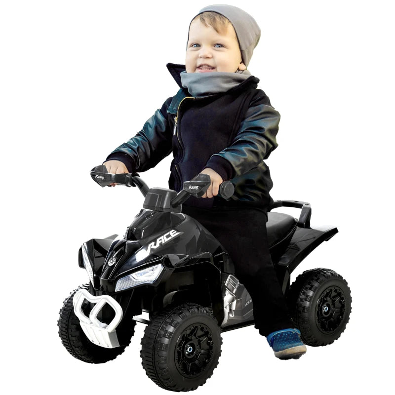 Ride-On Quad for Toddlers – Foot-Powered Sliding Toy, Black, 18 to 36 Months