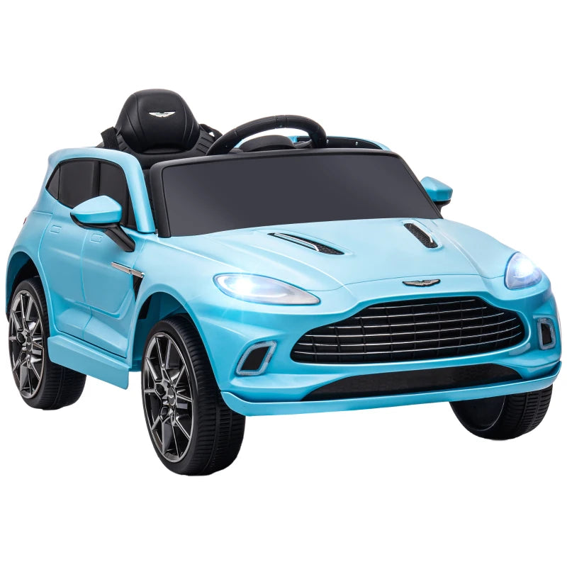 Blue 12V Aston Martin DBX Licensed Kids Ride-On Car with Music, Lights & Horn