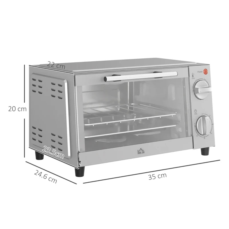 9L Mini Oven, Toaster with Timer & Adjustable Temperature, 750W