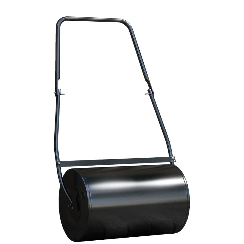 Heavy Duty Garden Lawn Roller for Grass Seeding and Soil Leveling, Water & Sand Filled, Black, 38L
