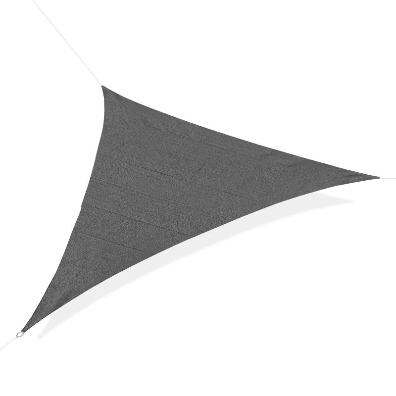 Durable Triangle Sun Shade Sail Canopy with UV Block Fabric, Steel Rings & Ropes for Outdoors