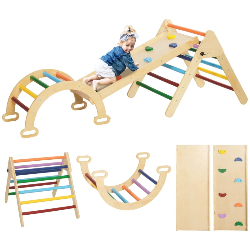 Multicoloured Toddler Climbing Frame with Ramp & Arch, 5-in-1 for Ages 18-48 Months