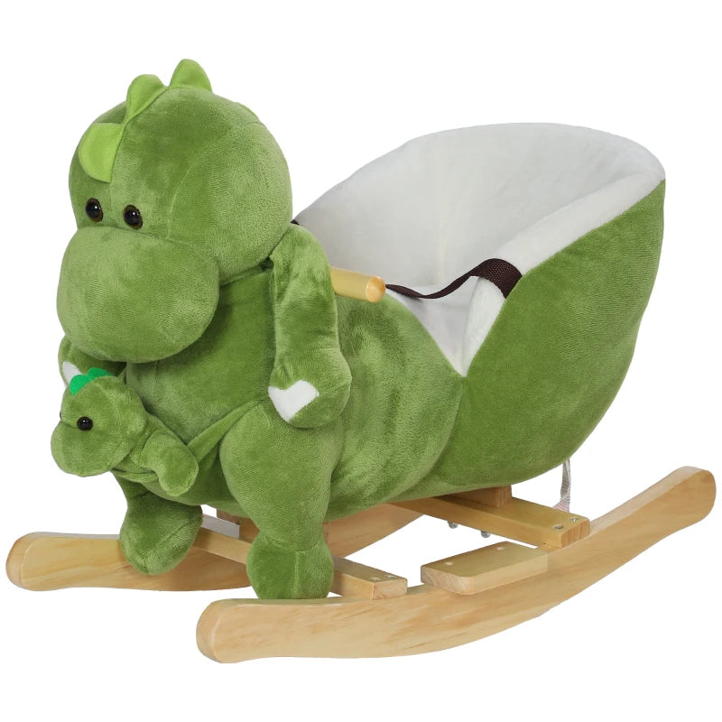 Kids Dinosaur Rocking Horse with Safety Belt and 32 Songs for Fun and Safety