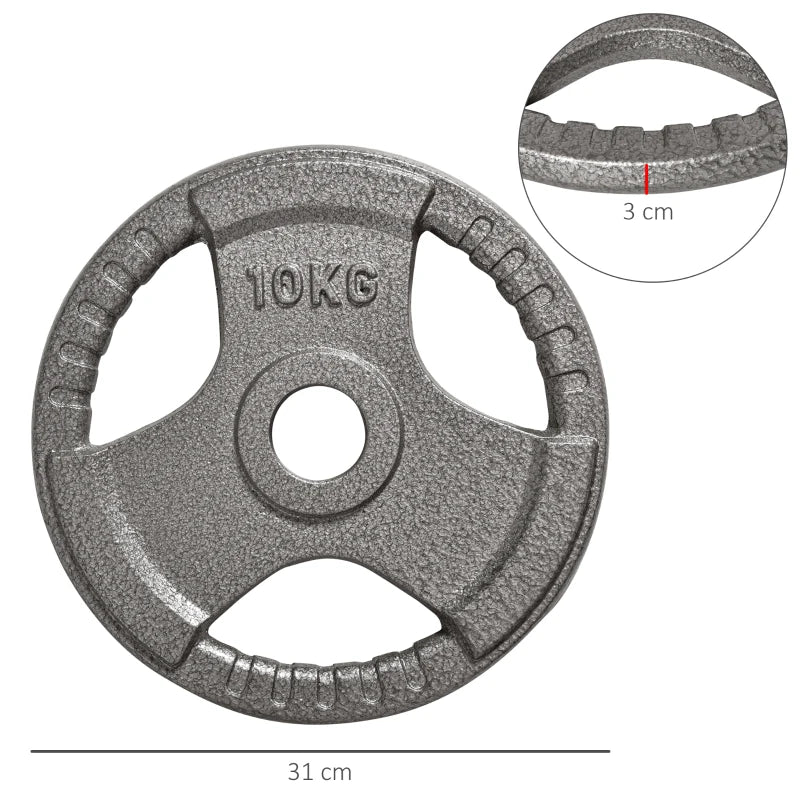 Cast Iron Dumbbell Plates 10kg Each – Set of 2 for 2” Bars