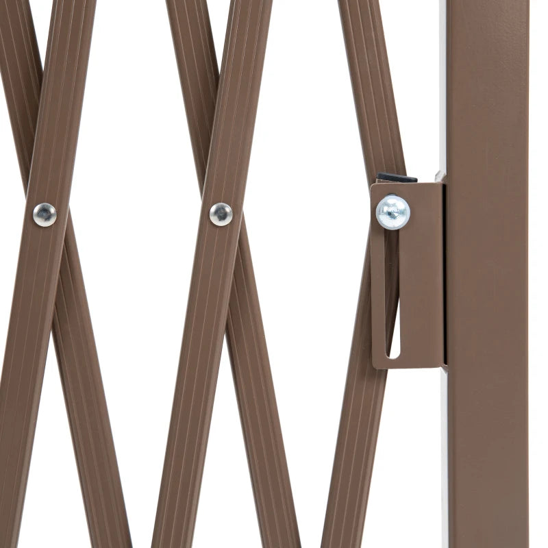 Dark Brown Aluminium Garden Fence Set, Foldable Freestanding Picket Style, 300x103.5cm