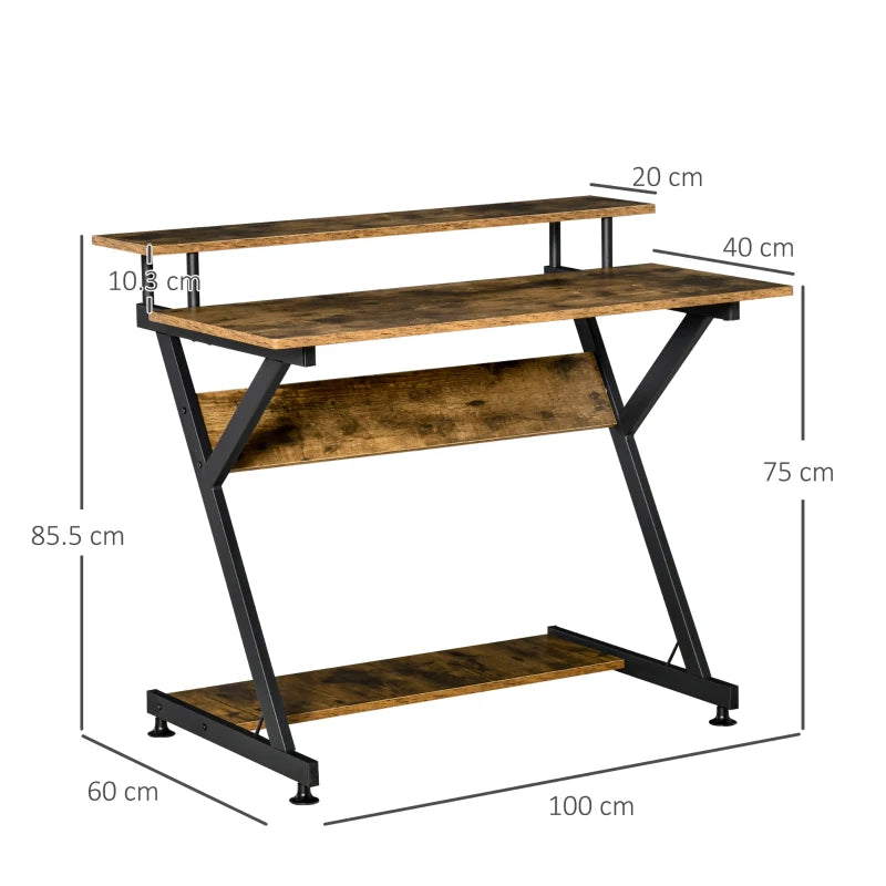 Compact Industrial Desk 100x60cm for Small Spaces