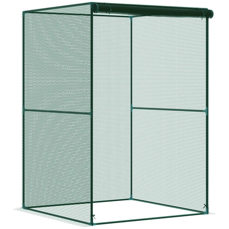Compact Plant Cage with Protective Netting, Durable Garden Support, Green, 120x120cm