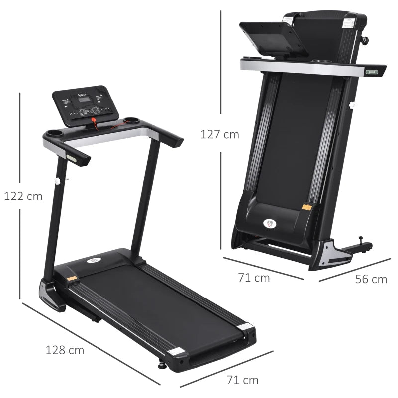 Black Folding Treadmill – Motorized Home Running Machine with LCD