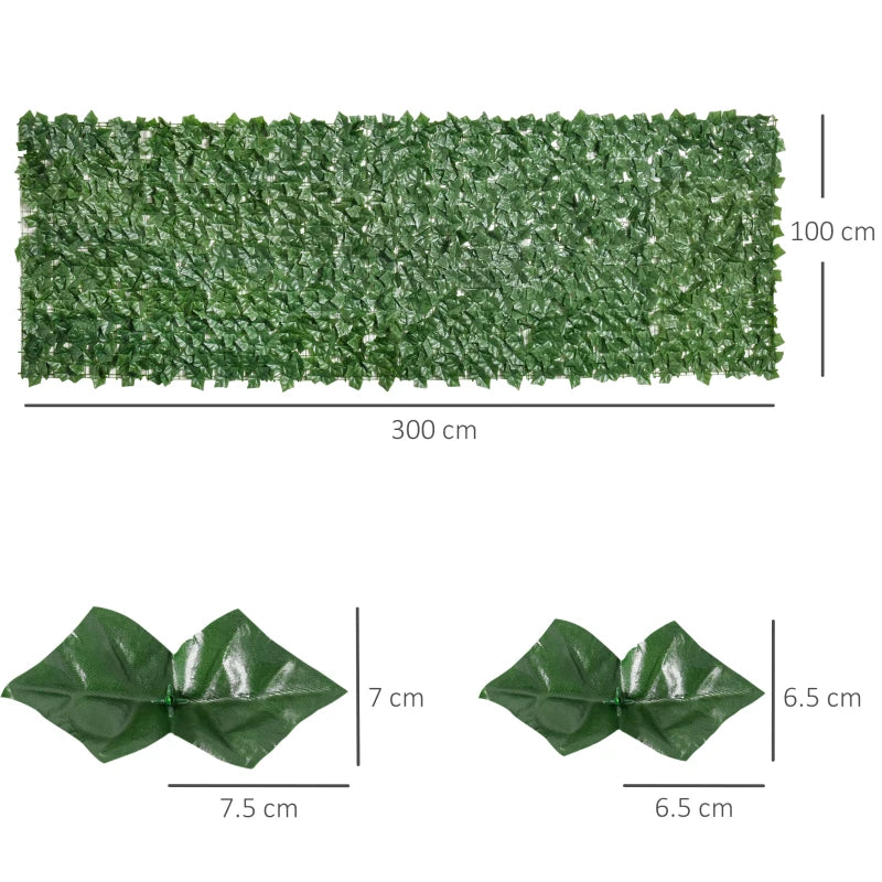 Artificial Hedge Screen Panels for Garden and Indoor Privacy Decor, 2-Piece, 3M x 1M
