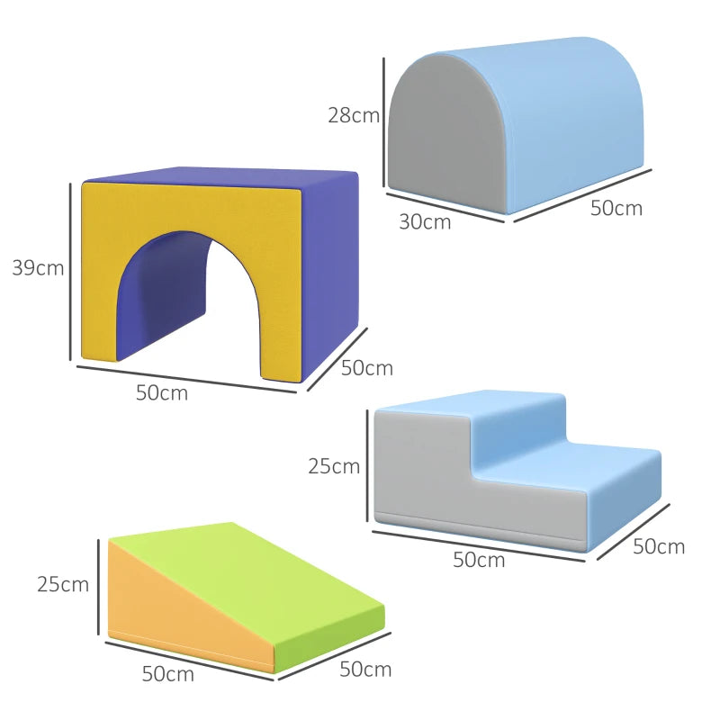 Multicolored 4-Piece Soft Play Set for Toddlers – Perfect for Active Play