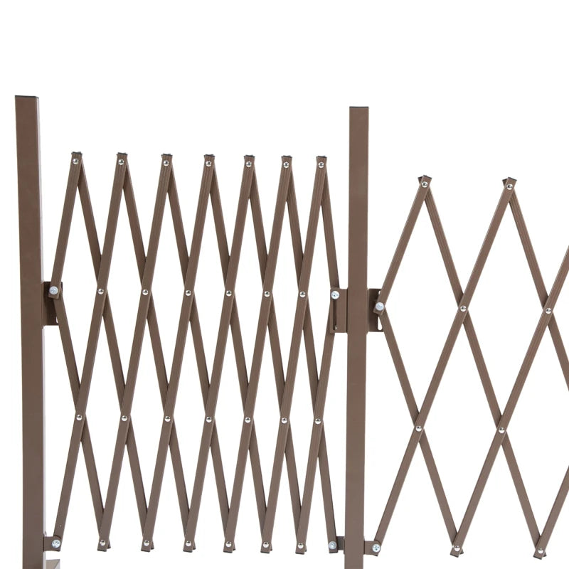 Foldable Trellis Fence – Movable Aluminium Garden Screen Panel, Dark Brown, 405cm