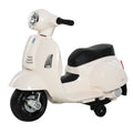 White 6V Kids Electric Ride-On Motorbike with Horn and Headlight for 18-36 Months