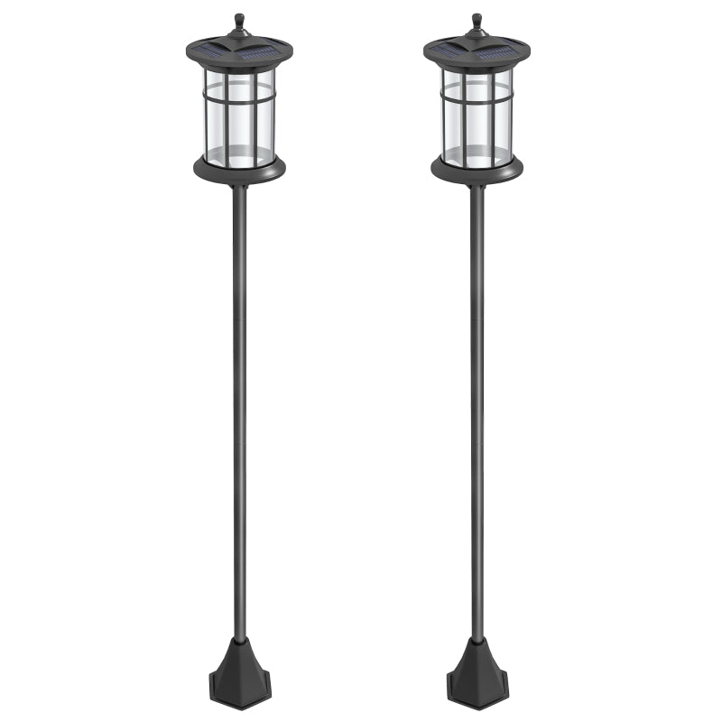 Energy-Efficient Traditional Black Solar Lamp Posts for Outdoor Use – Set of 2, 1.8m