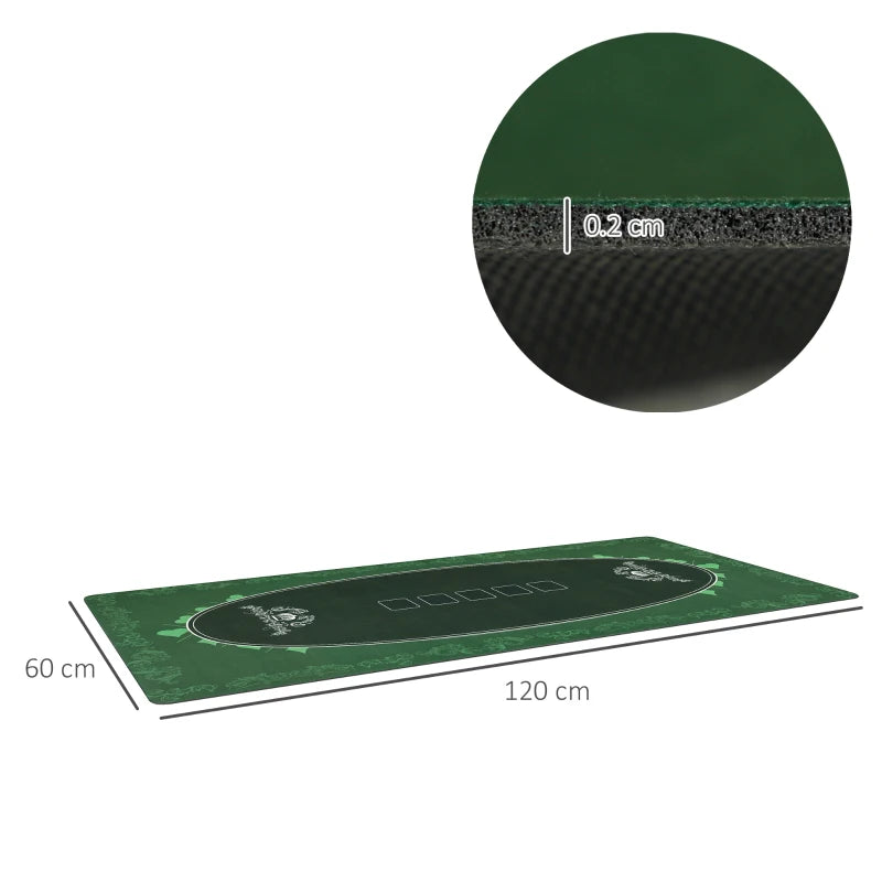Six-Player Poker Table Mat – Water-Resistant & Portable