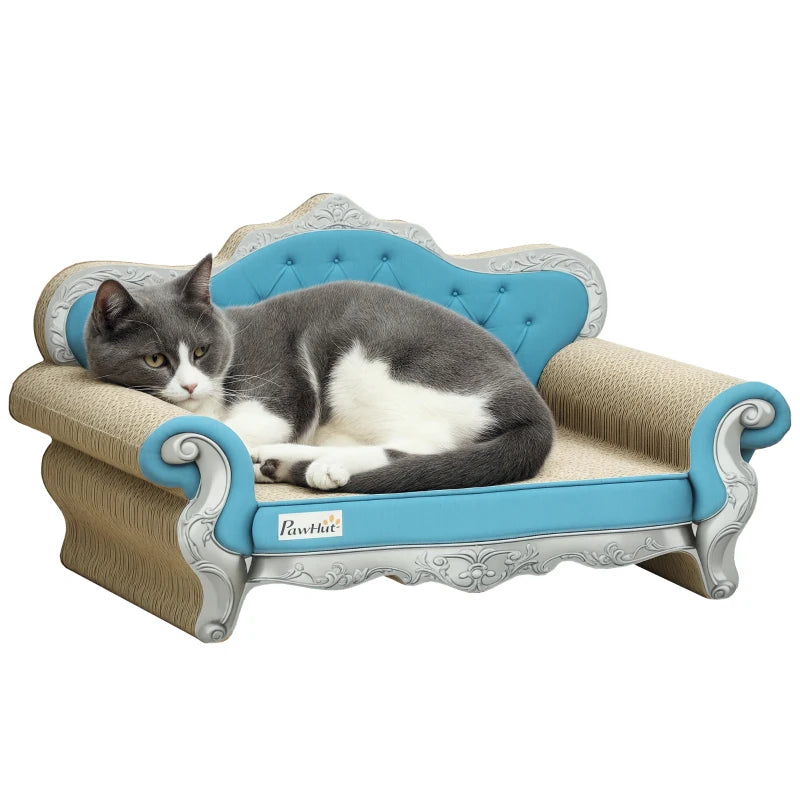 Cat Scratcher for Indoor Cats – 2-in-1 with Catnip (Blue)