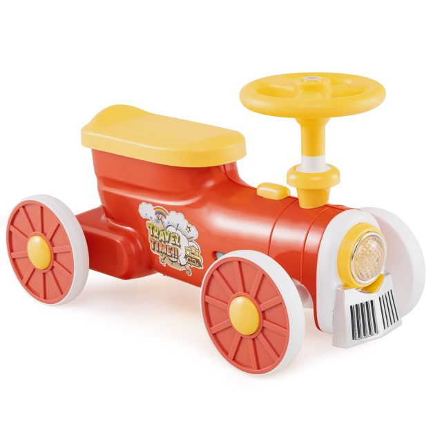 Kids Push Car Train with Sound Button & Storage