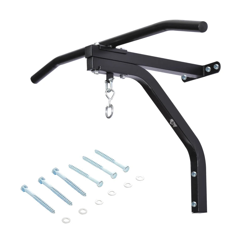 Punching Bag Bracket with Pull-Up Bar – Wall Mounted Gym Frame
