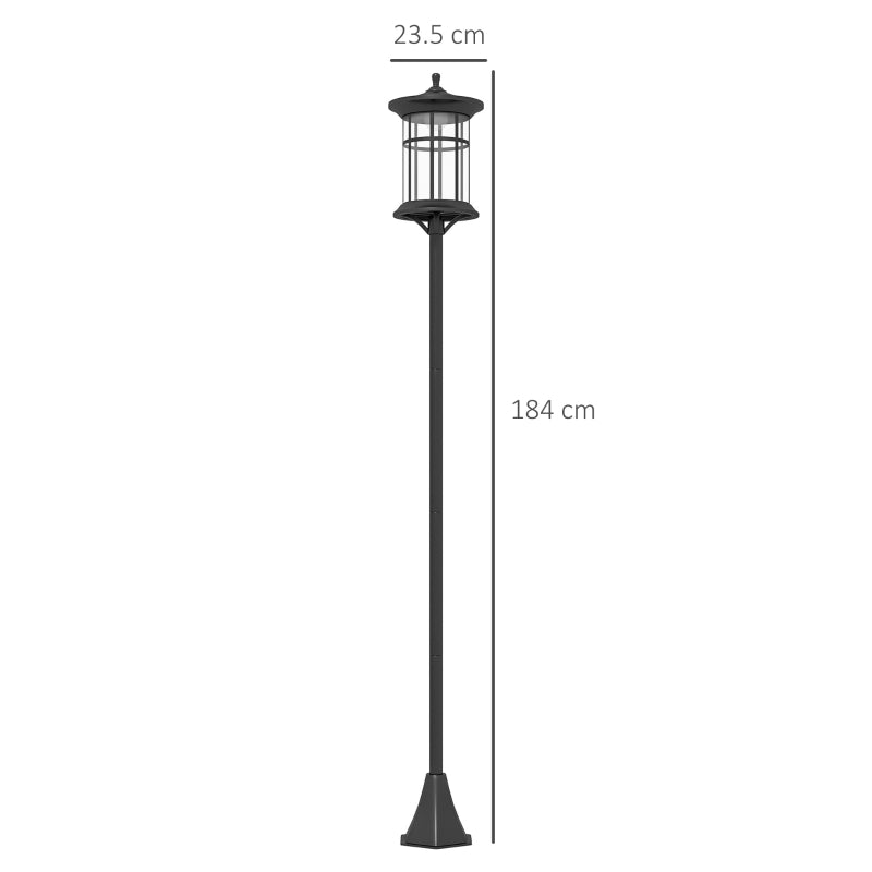 Energy-Efficient Traditional Black Solar Lamp Posts for Outdoor Use – Set of 2, 1.8m