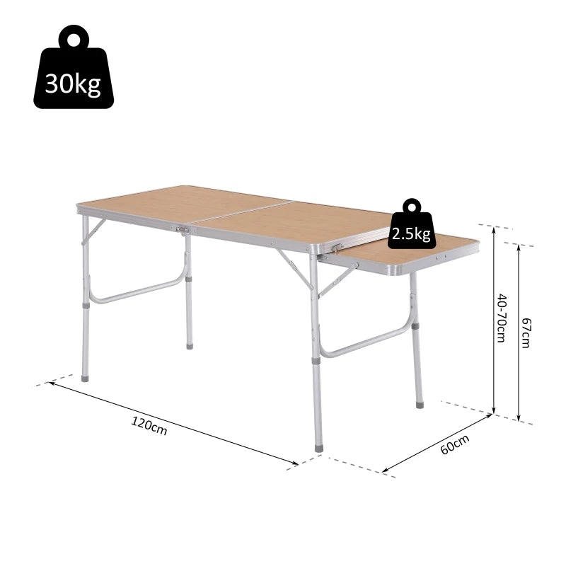 Aluminium Frame Folding Table – 4ft MDF-Top Portable Outdoor