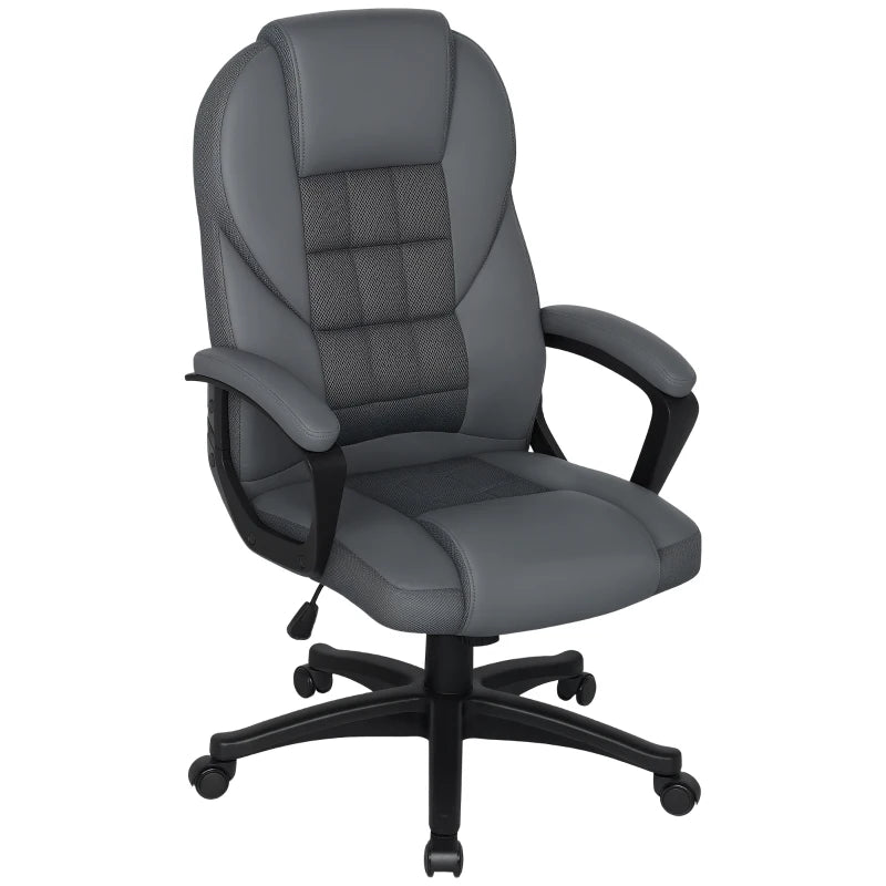 Comfortable Faux Leather Chair – Charcoal Grey