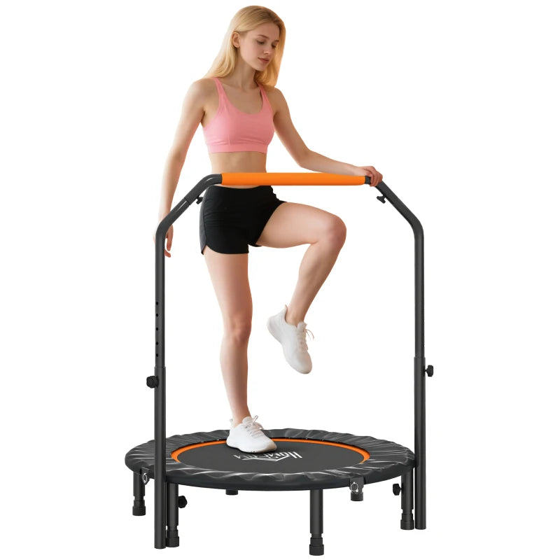 40" Compact Foldable Fitness Trampoline with Foam Handle