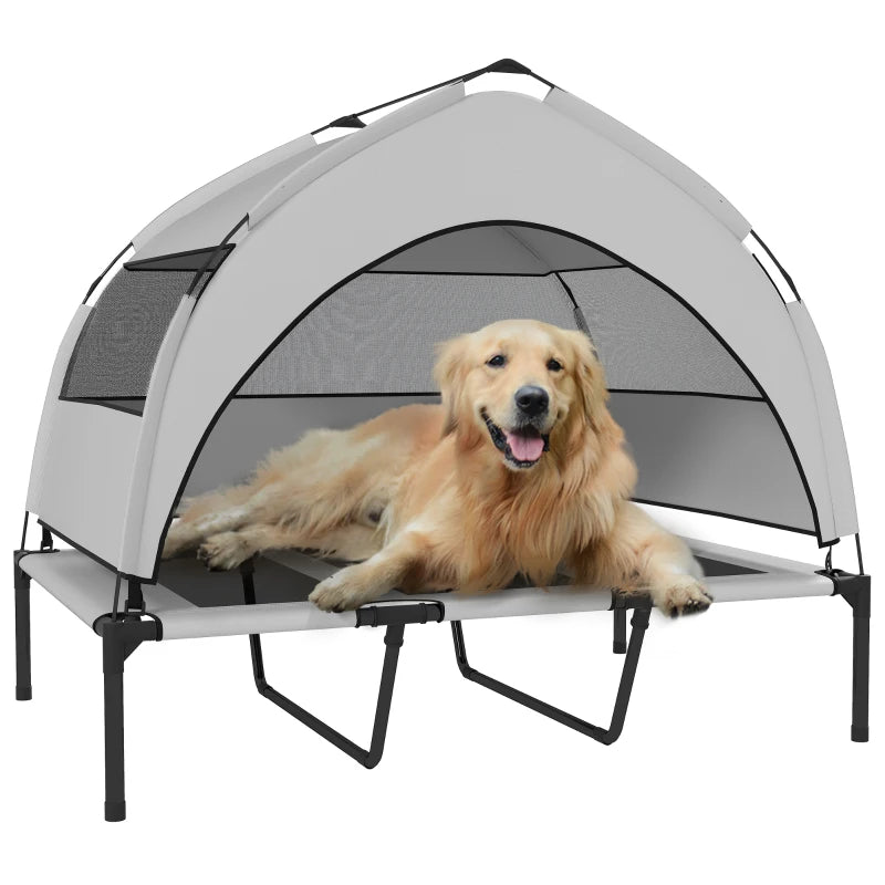 Portable Elevated Dog Bed with Removable Canopy