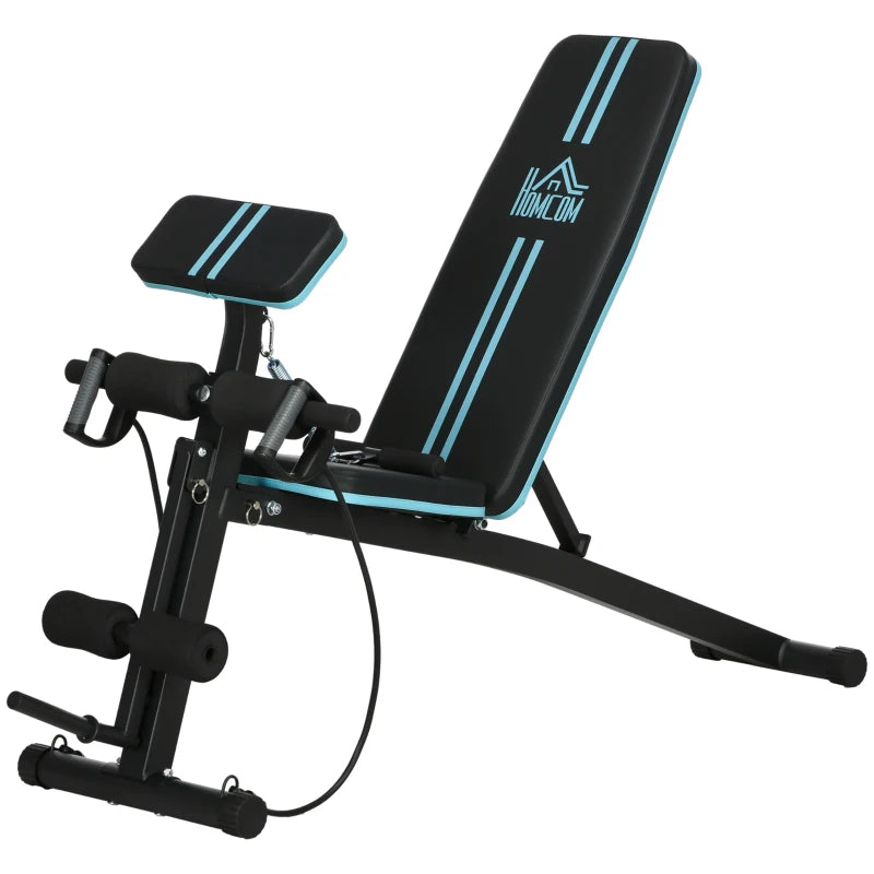 Blue Foldable Weight Bench – Incline/Decline Adjustable Fitness Bench