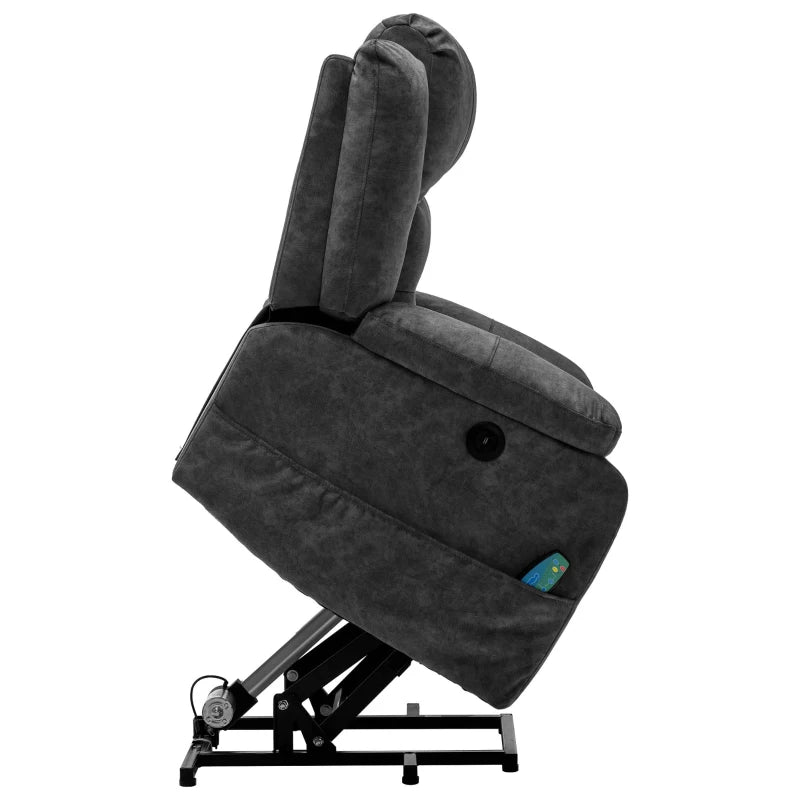 Power Lift Recliner Chair with Massage and Heating Points – Grey
