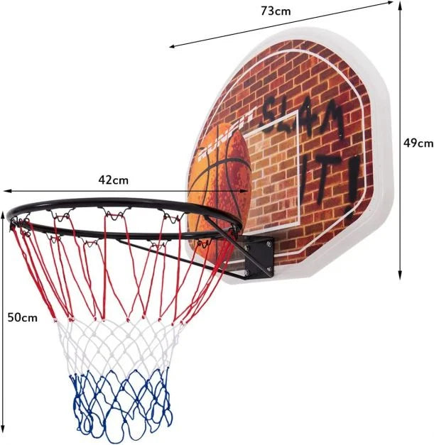 Wall-Mounted Mini Basketball Hoop for Door and Wall Use