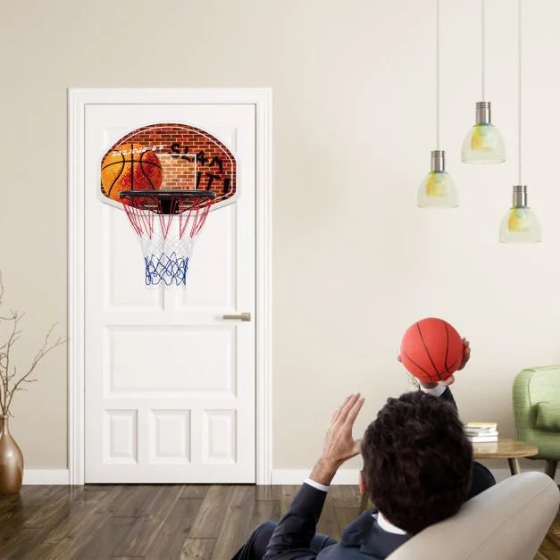 Wall-Mounted Mini Basketball Hoop for Door and Wall Use