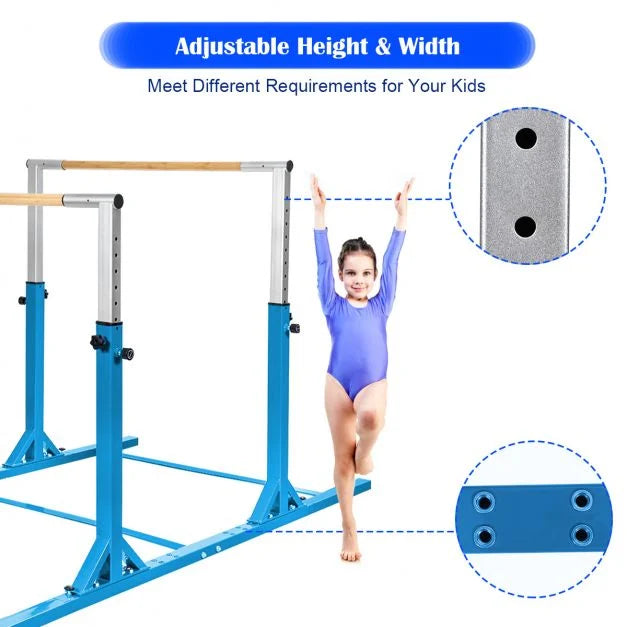 Adjustable Kids Parallel Gymnastics Bar with 11 Height Levels for Training