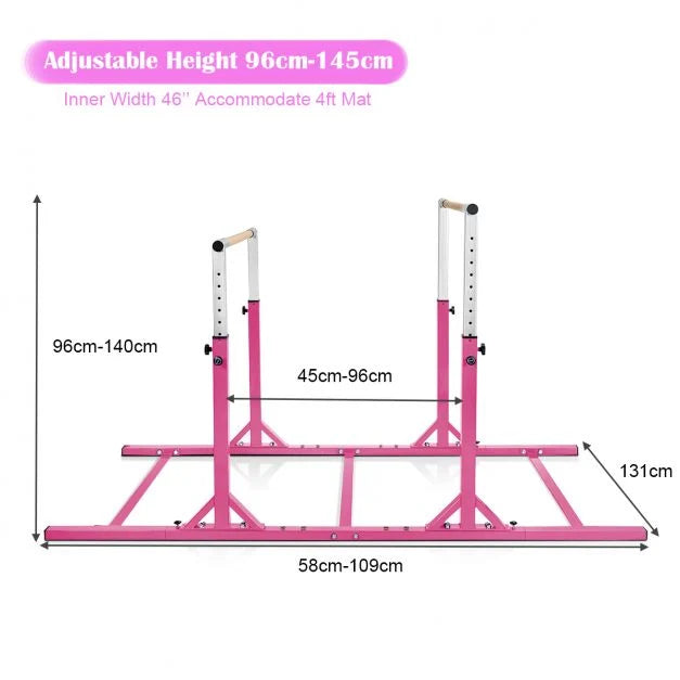 Adjustable Kids Parallel Gymnastics Bar with 11 Height Levels for Training