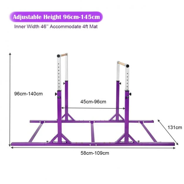 Adjustable Kids Parallel Gymnastics Bar with 11 Height Levels for Training