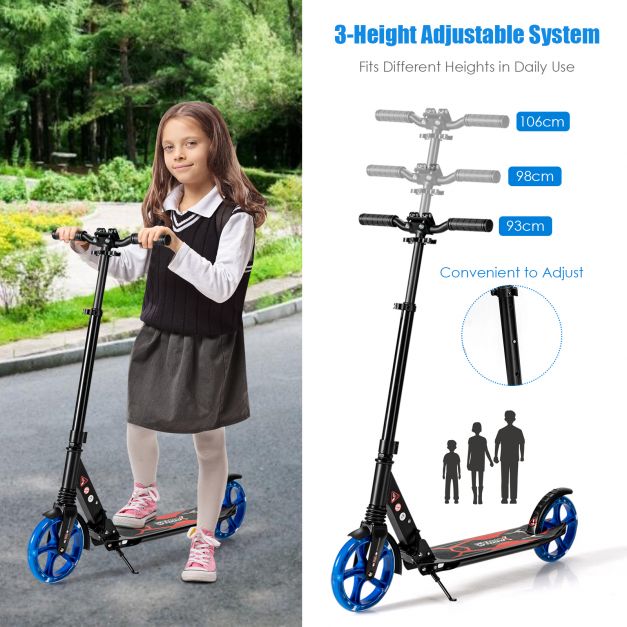 Folding Kick Scooter with Large Wheels – for Kids 8+, Teens & Adults
