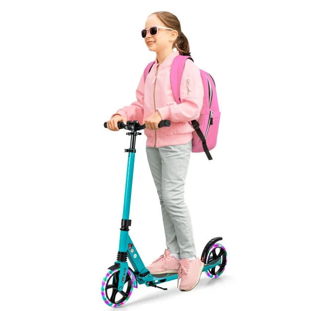 Folding Kick Scooter with Large Wheels – for Kids 8+, Teens & Adults
