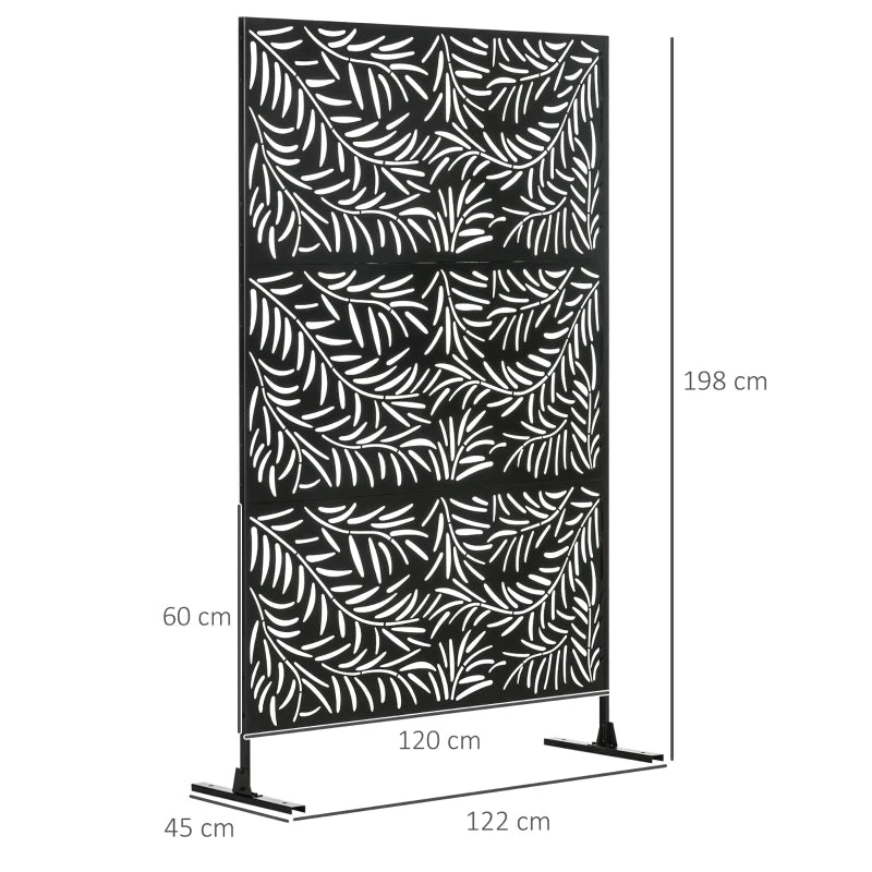 Willow Branch Outdoor Privacy Screen – Freestanding Metal Divider for Garden, Patio, Pool