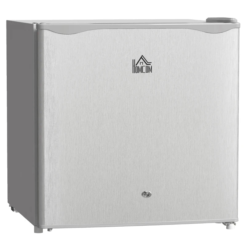 Lockable 46L Mini Fridge, Grey Countertop Refrigerator for Home/Office