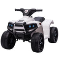 Kids Electric Ride-On Quad Bike with Headlights & Horn for Toddlers 18-36 Months – White