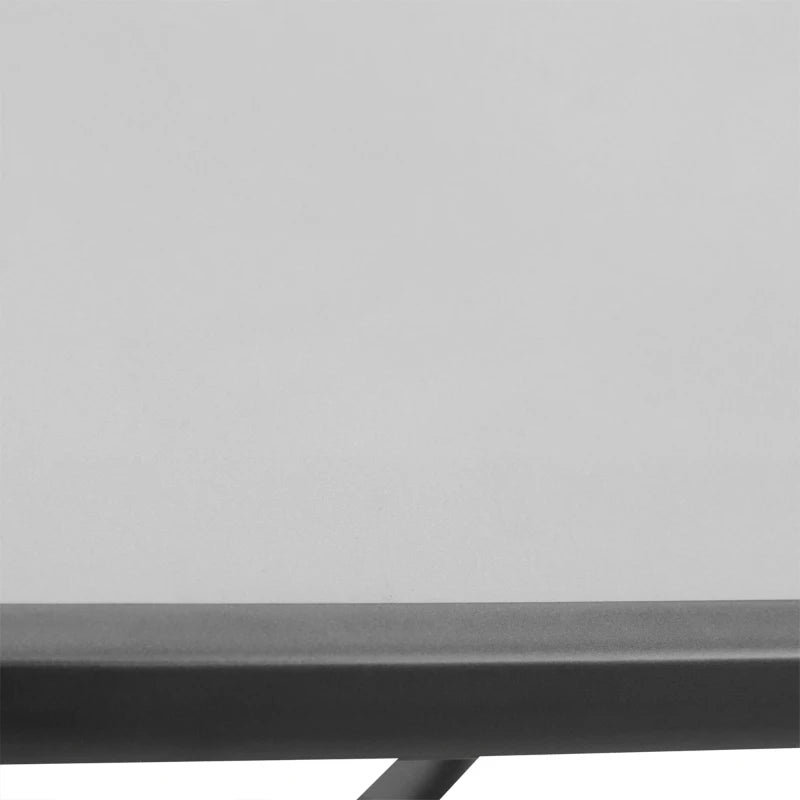 Square Outdoor Garden Table with Tempered Glass Top and Metal Frame, 68.5x68.5x84cm