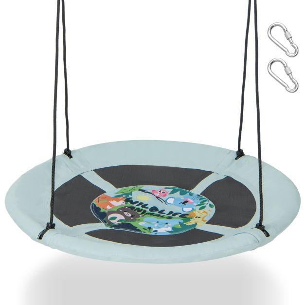104cm Round Saucer Tree Swing with Heavy-Duty 600D Oxford Material