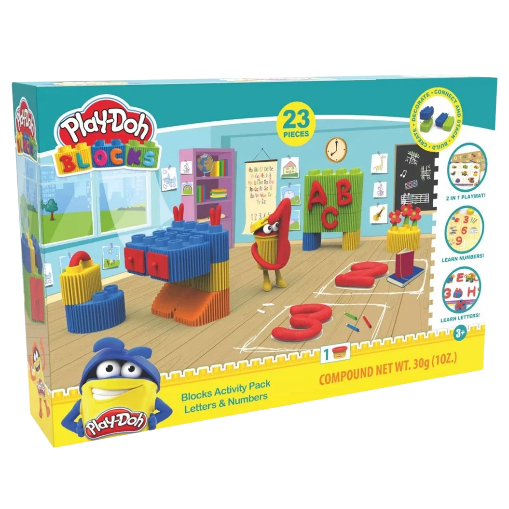 Bildo Blocks Letters and Numbers Activity Pack 16 Pieces Play Mats for Kids Age 3+