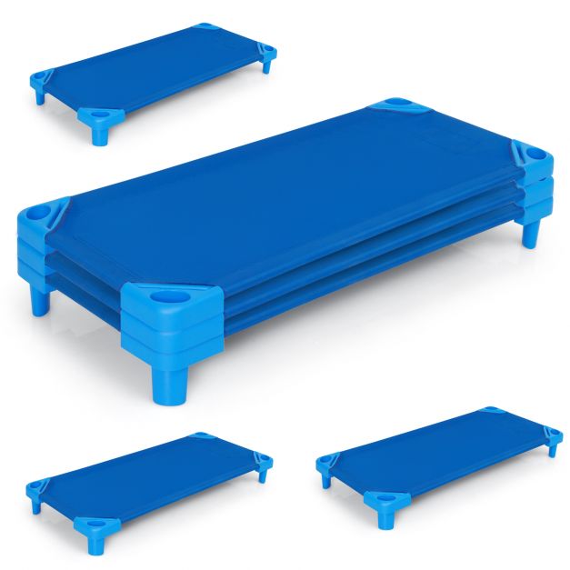 Stackable Kids Nap Cot – Easy Lift Corners for Preschool Boys & Girls
