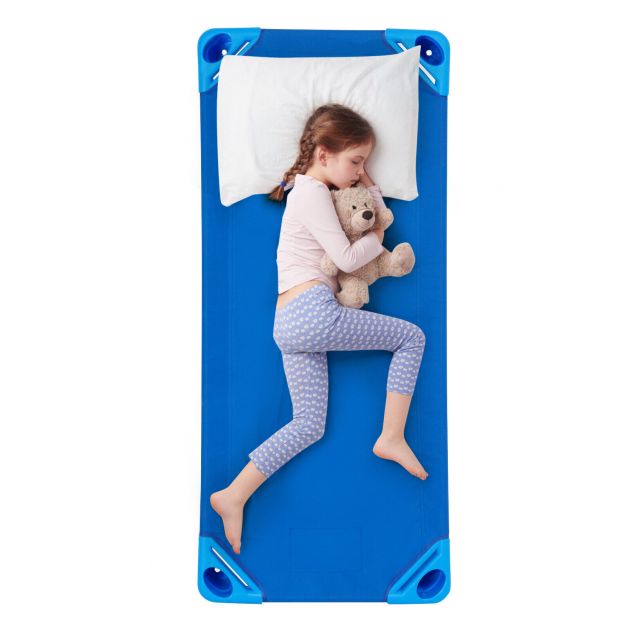 Stackable Kids Nap Cot – Easy Lift Corners for Preschool Boys & Girls