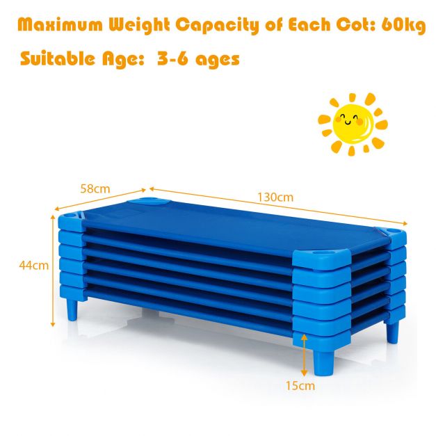 Stackable Kids Nap Cot – Easy Lift Corners for Preschool Boys & Girls