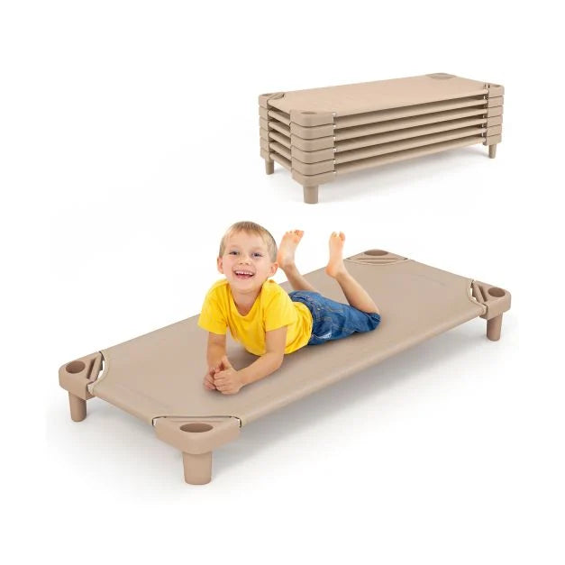Stackable Kids Nap Cot – Easy Lift Corners for Preschool Boys & Girls