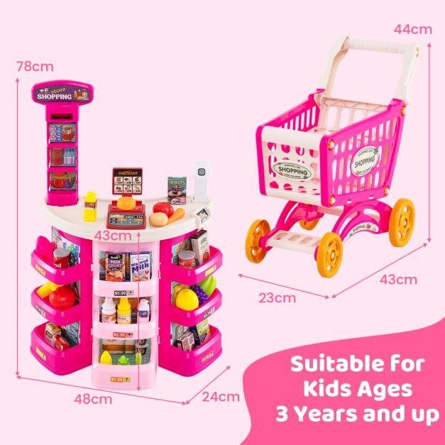 Children’s Supermarket Playset with 76 Pieces for Pretend Play