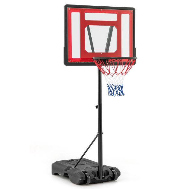 Adjustable Pool Basketball Hoop System with Fillable Base and Wheels